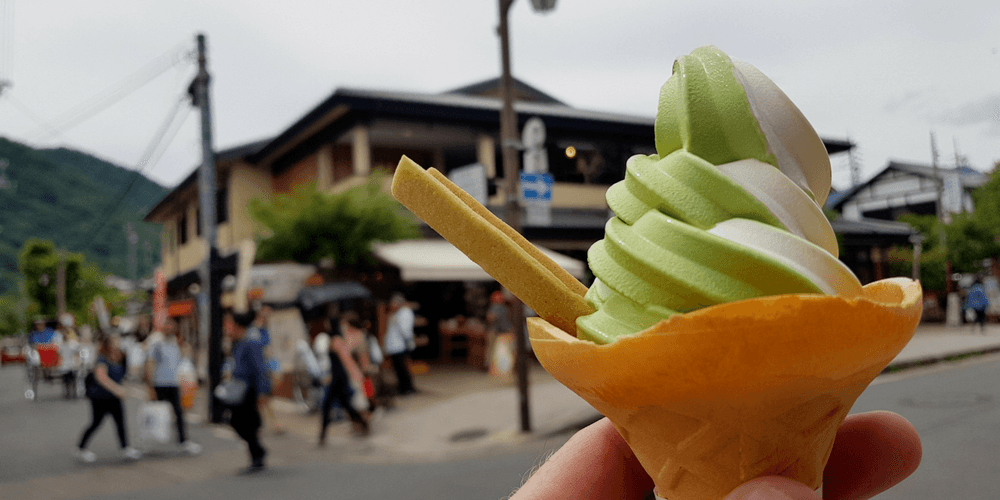 Green-tea ice-cream, Japan style.